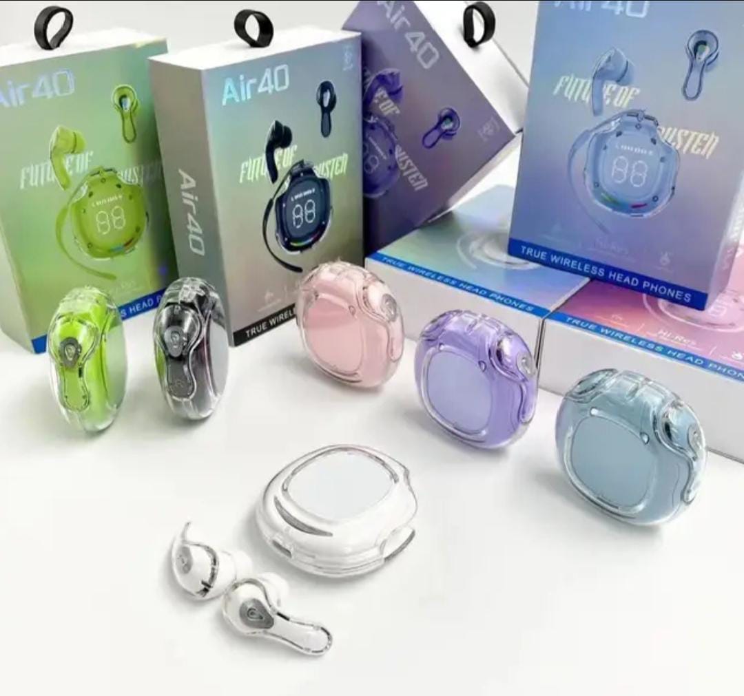 Air40 TWS Wireless Earbuds – Transparent Bluetooth 5.3 Earbuds