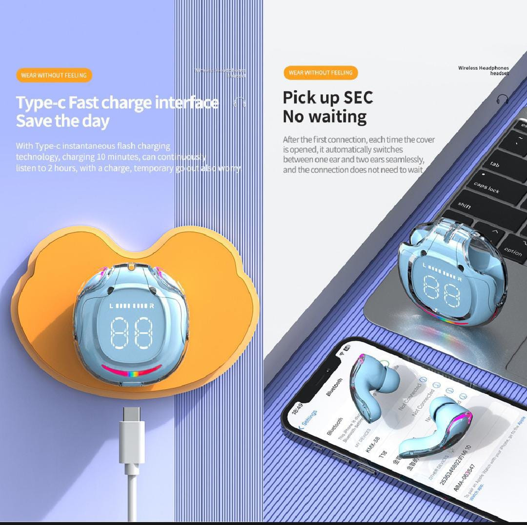 Air40 TWS Wireless Earbuds – Transparent Bluetooth 5.3 Earbuds